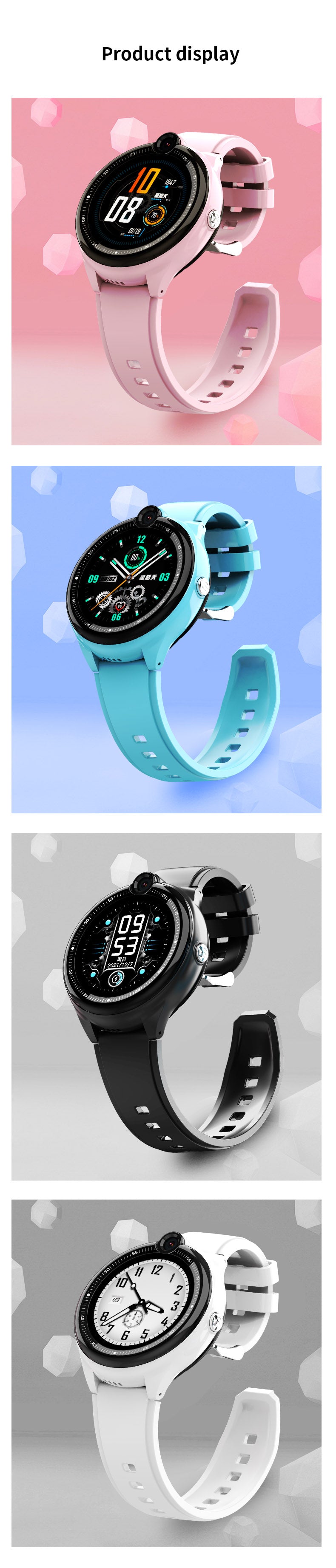 Ceas smartwatch GPS copii Techone KT26, Roz Ceas smartwatch GPS copii Techone KT26, Roz
